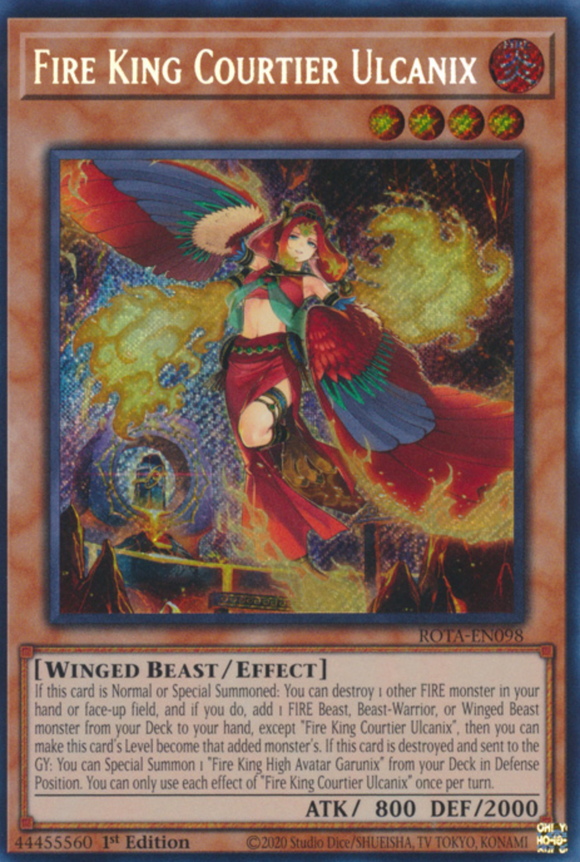 Fire King Courtier Ulcanix - ROTA-EN098 - Secret Rare 1st Edition