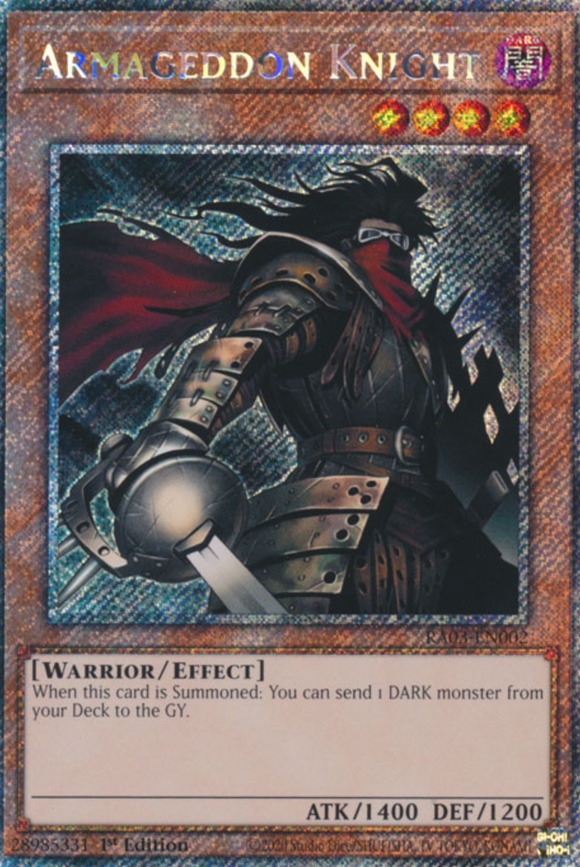 Armageddon Knight - RA03-EN002 - Platinum Secret Rare 1st Edition
