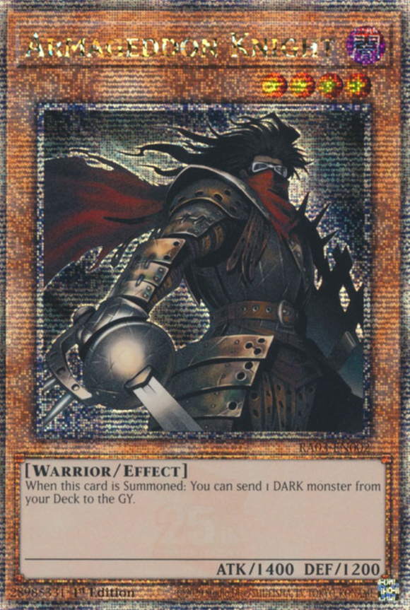 Armageddon Knight - RA03-EN002 - Quarter Century Rare 1st Edition