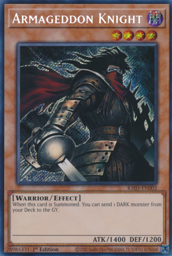 Armageddon Knight - RA03-EN002 - Secret Rare 1st Edition
