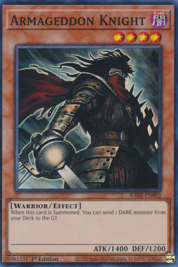 Armageddon Knight - RA03-EN002 - Super Rare 1st Edition