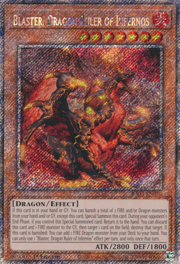 Blaster, Dragon Ruler of Infernos - RA03-EN010 - Platinum Secret Rare 1st Edition