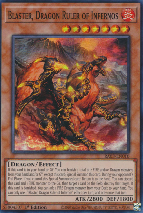 Blaster, Dragon Ruler of Infernos - RA03-EN010 - Super Rare 1st Edition