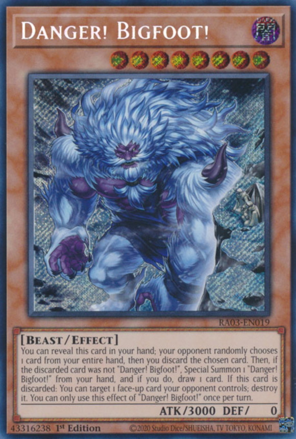 Danger! Bigfoot! (Alt. Art) - RA03-EN019 - Secret Rare 1st Edition