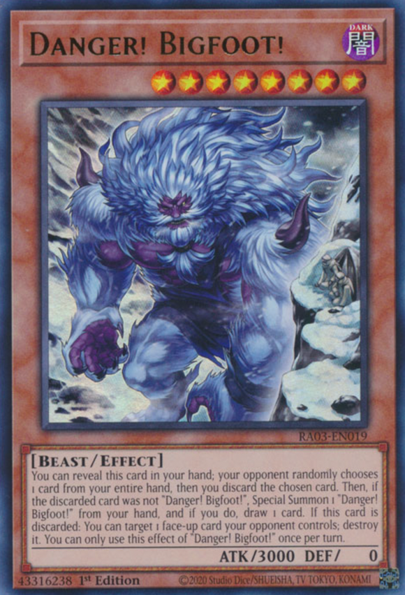 Danger! Bigfoot! (Alt. Art) - RA03-EN019 - Collector's Rare 1st Edition
