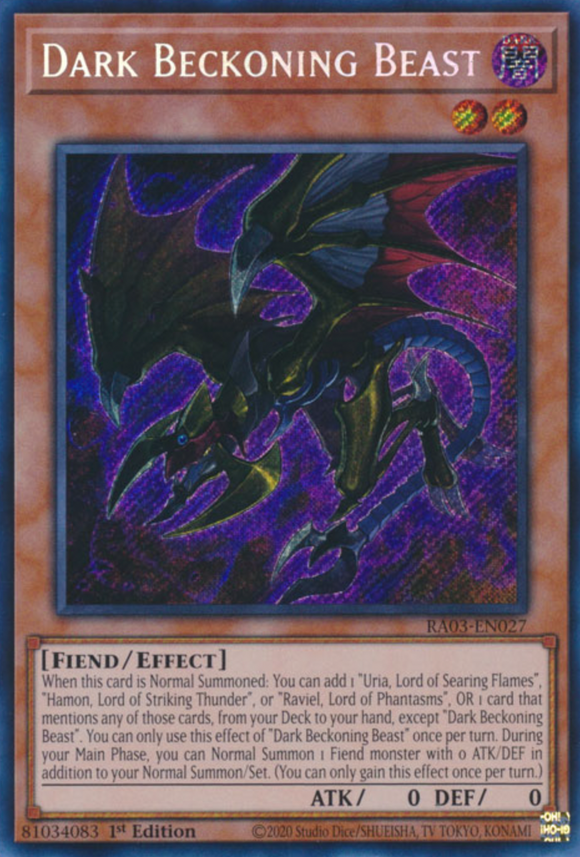 Dark Beckoning Beast - RA03-EN027 - Secret Rare 1st Edition