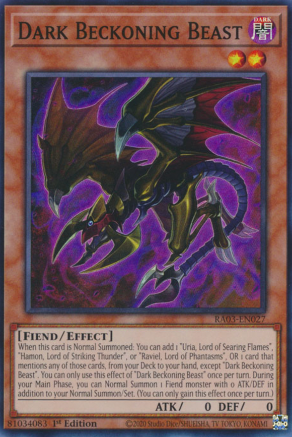 Dark Beckoning Beast - RA03-EN027 - Super Rare 1st Edition