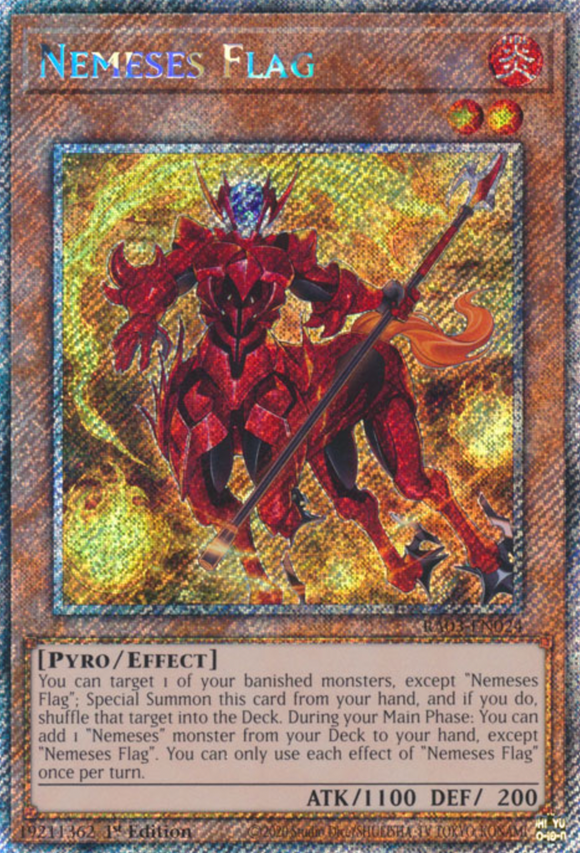 Nemeses Flag - RA03-EN024 - Platinum Secret Rare 1st Edition