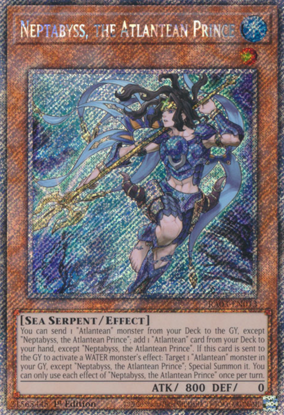 Neptabyss, the Atlantean Prince - RA03-EN013 - Platinum Secret Rare 1st Edition