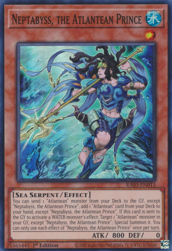 Neptabyss, the Atlantean Prince - RA03-EN013 - Super Rare 1st Edition