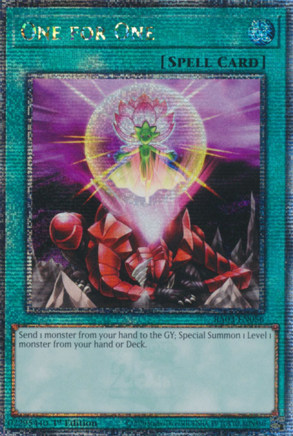 One for One - RA03-EN056 - Quarter Century Rare 1st Edition