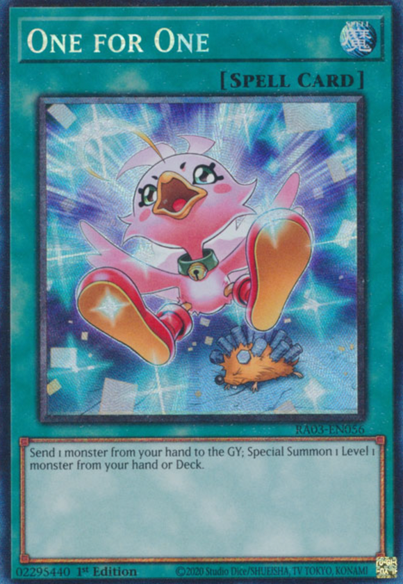 One for One (Alt. Art) - RA03-EN056 - Collector's Rare 1st Edition