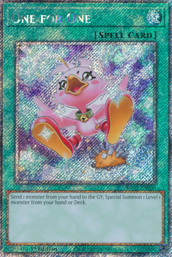 One for One (Alt. Art) - RA03-EN056 - Platinum Secret Rare 1st Edition
