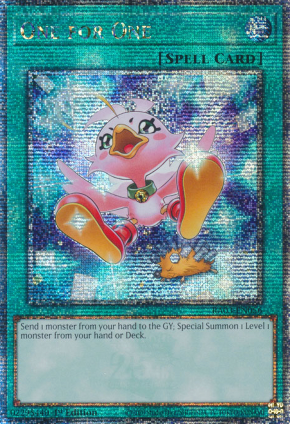 One for One (Alt. Art) - RA03-EN056 - Quarter Century Rare 1st Edition