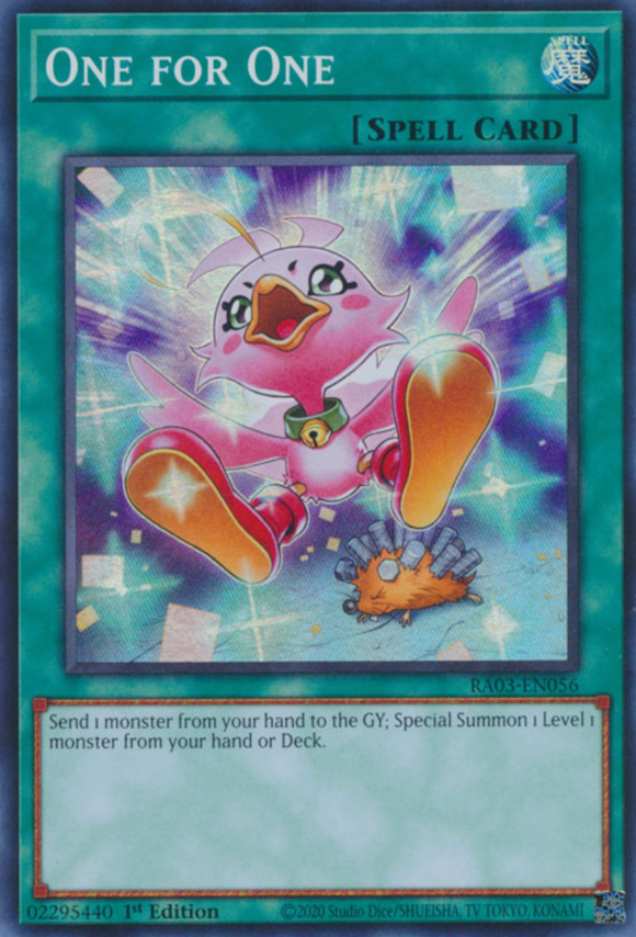 One for One (Alt. Art) - RA03-EN056 - Super Rare 1st Edition