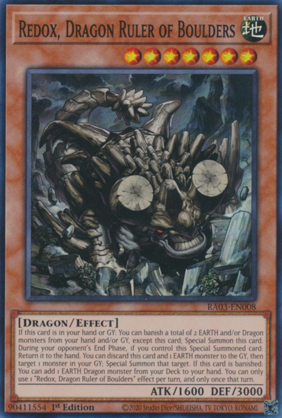 Redox, Dragon Ruler of Boulders - RA03-EN008 - Super Rare 1st Edition