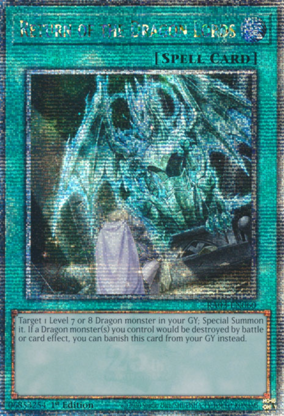 Return of the Dragon Lords - RA03-EN060 - Quarter Century Rare 1st Edition