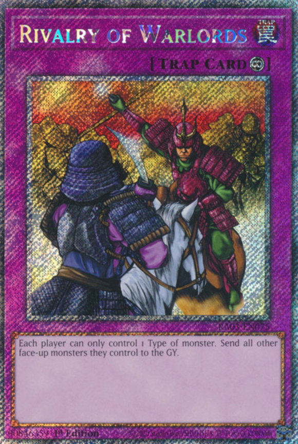 Rivalry of Warlords - RA03-EN075 - Platinum Secret Rare 1st Edition