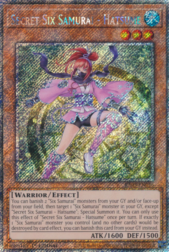 Secret Six Samurai - Hatsume - RA03-EN016 - Platinum Secret Rare 1st Edition