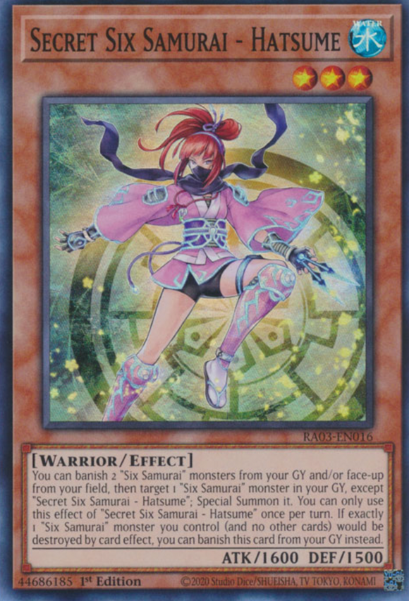 Secret Six Samurai - Hatsume - RA03-EN016 - Super Rare 1st Edition