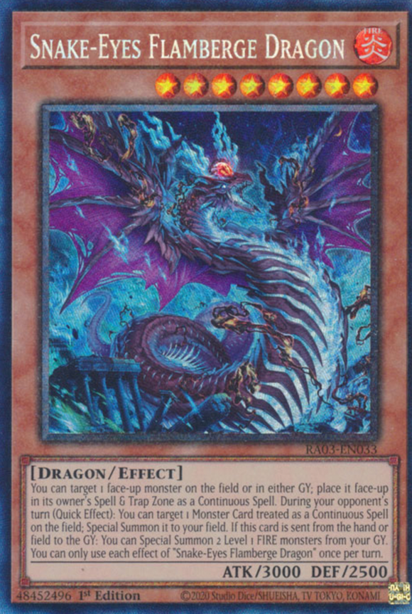Snake-Eyes Flamberge Dragon - RA03-EN033 - Collector's Rare 1st Edition