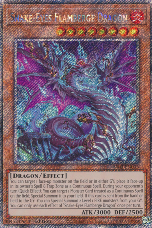 Snake-Eyes Flamberge Dragon - RA03-EN033 - Platinum Secret Rare 1st Edition