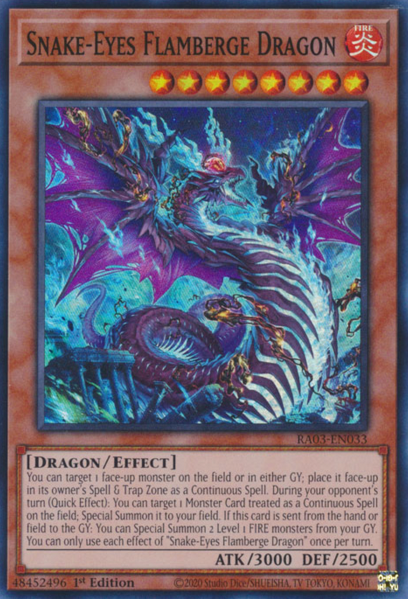 Snake-Eyes Flamberge Dragon - RA03-EN033 - Super Rare 1st Edition