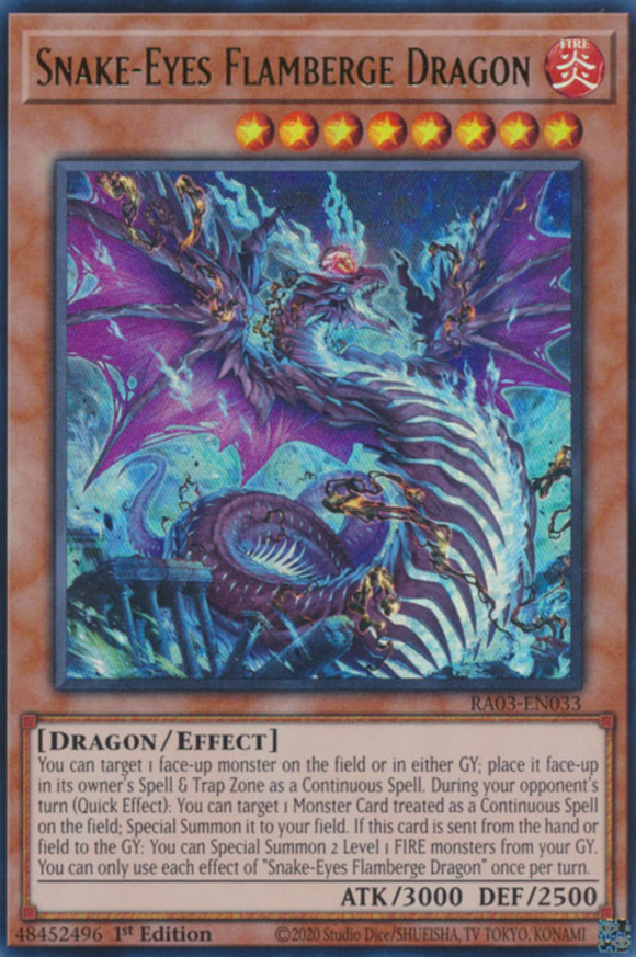 Snake-Eyes Flamberge Dragon - RA03-EN033 - Ultra Rare 1st Edition