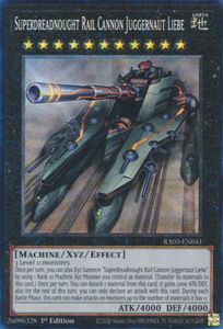Superdreadnought Rail Cannon Juggernaut Liebe - RA03-EN041 - Collector's Rare 1st Edition