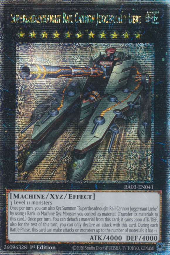 Superdreadnought Rail Cannon Juggernaut Liebe - RA03-EN041 - Quarter Century Rare 1st Edition