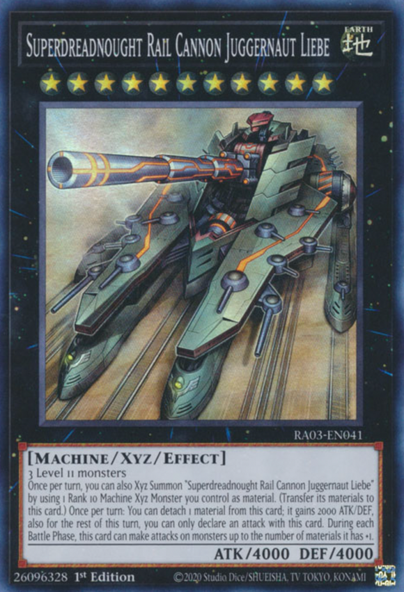 Superdreadnought Rail Cannon Juggernaut Liebe - RA03-EN041 - Super Rare 1st Edition