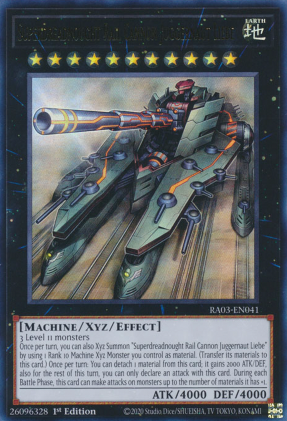 Superdreadnought Rail Cannon Juggernaut Liebe - RA03-EN041 - Ultra Rare 1st Edition