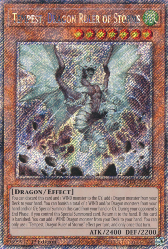 Tempest, Dragon Ruler of Storms - RA03-EN011 - Platinum Secret Rare 1st Edition