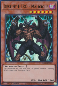 Destiny HERO - Malicious - RA03-EN001 - Ultra Rare 1st Edition