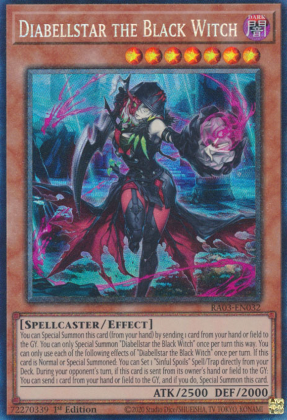 Diabellstar the Black Witch - RA03-EN032 - Collector's Rare 1st Edition