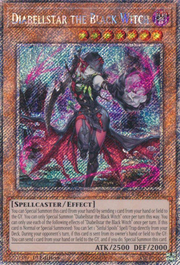 Diabellstar the Black Witch - RA03-EN032 - Platinum Secret Rare 1st Edition