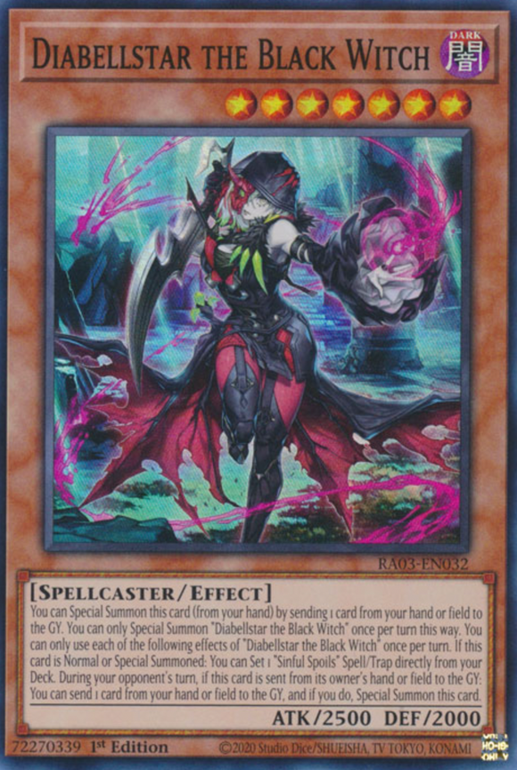 Diabellstar the Black Witch - RA03-EN032 - Super Rare 1st Edition