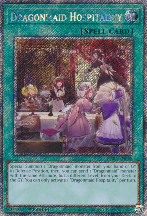 Dragonmaid Hospitality - RA03-EN068 - Platinum Secret Rare 1st Edition