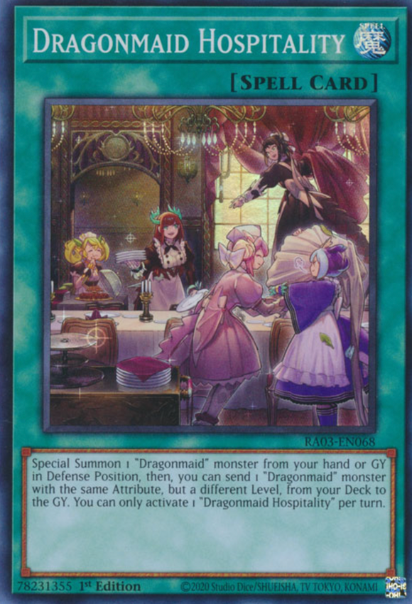 Dragonmaid Hospitality - RA03-EN068 - Super Rare 1st Edition