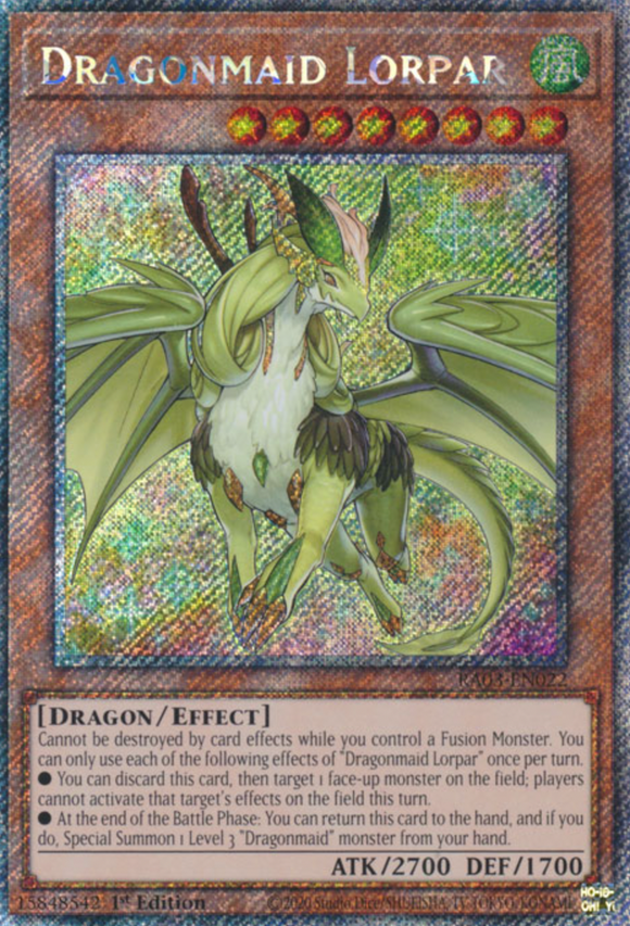 Dragonmaid Lorpar - RA03-EN022 - Platinum Secret Rare 1st Edition