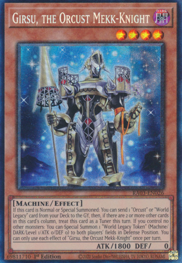 Girsu, the Orcust Mekk-Knight - RA03-EN026 - Collector's Rare 1st Edition