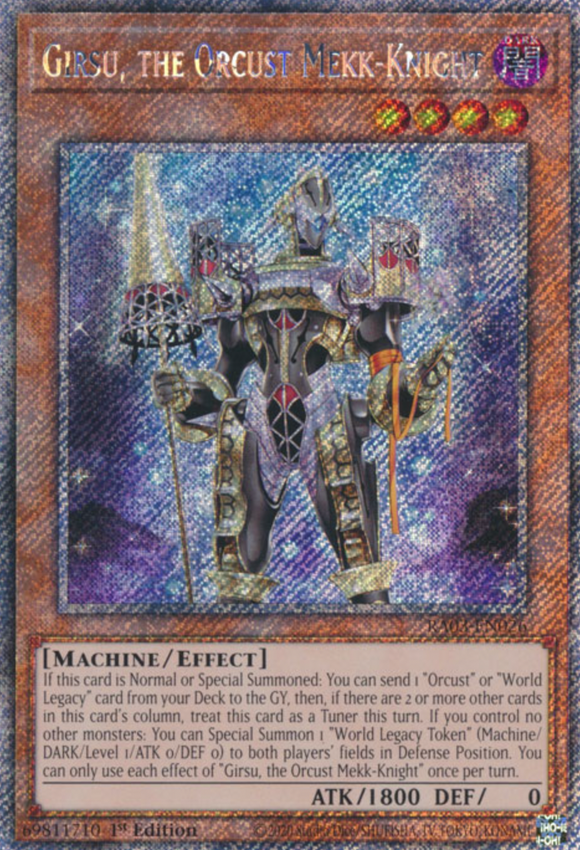 Girsu, the Orcust Mekk-Knight - RA03-EN026 - Platinum Secret Rare 1st Edition