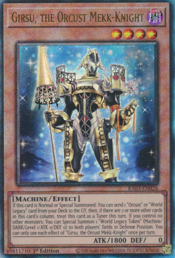 Girsu, the Orcust Mekk-Knight - RA03-EN026 - Ultimate Rare 1st Edition