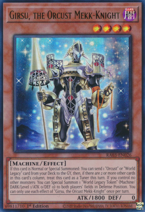 Girsu, the Orcust Mekk-Knight - RA03-EN026 - Ultra Rare 1st Edition