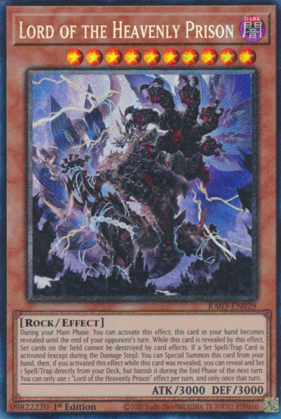 Lord of the Heavenly Prison - RA03-EN029 - Collector's Rare 1st Edition