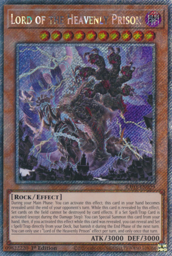 Lord of the Heavenly Prison - RA03-EN029 - Platinum Secret Rare 1st Edition