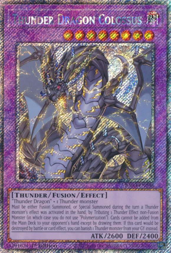 Thunder Dragon Colossus - RA03-EN036 - Platinum Secret Rare 1st Edition