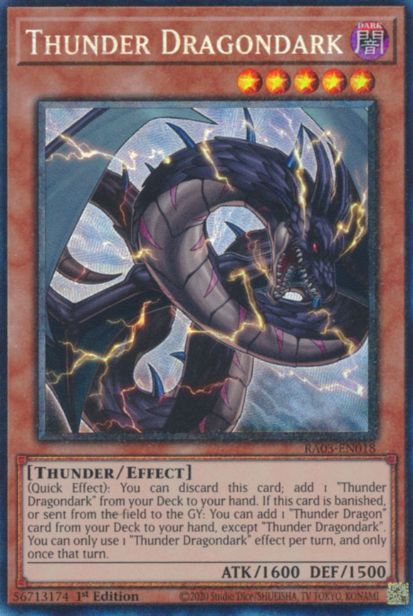 Thunder Dragondark - RA03-EN018 - Collector's Rare 1st Edition