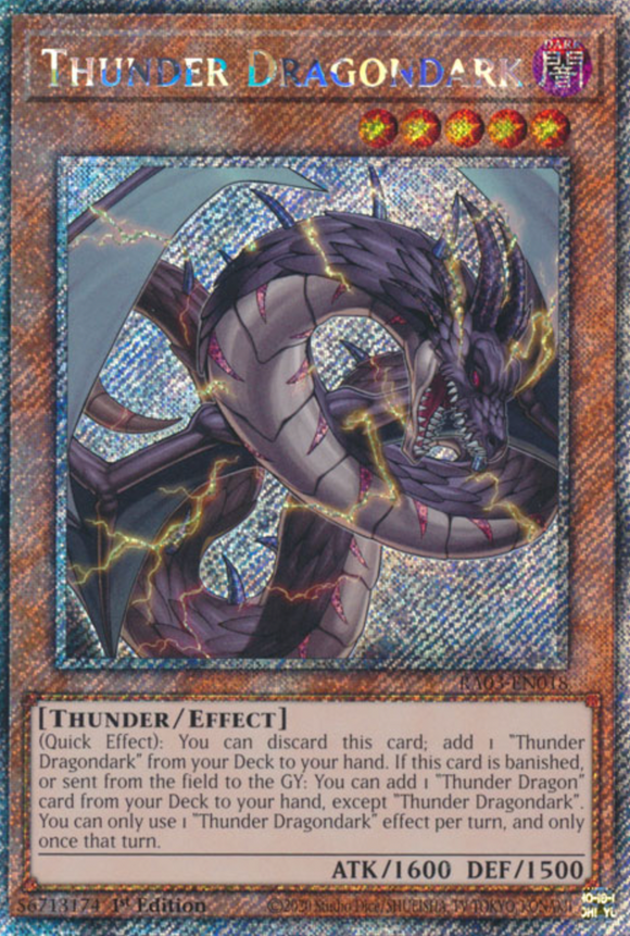 Thunder Dragondark - RA03-EN018 - Platinum Secret Rare 1st Edition
