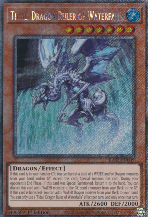 Tidal, Dragon Ruler of Waterfalls - RA03-EN009 - Platinum Secret Rare 1st Edition